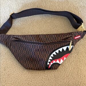 Sprayground Brown Graphic Belt Bag